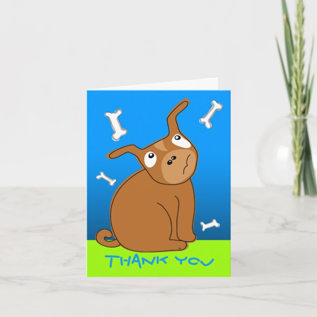 Thank You Card Dog Blue Green (Front)