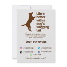 Thank you card dog pet store
