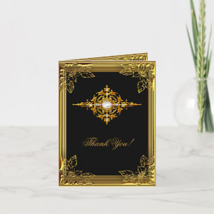 Thank You Card Elite Black Gold Elegant
