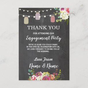 Thank You Card Engagement Wedding Jars Chalk