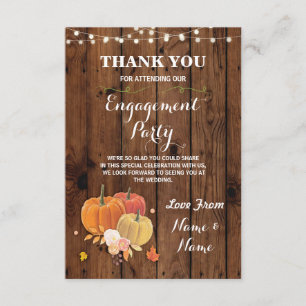 Thank You Card Engagement Wedding Pumpkin Wood