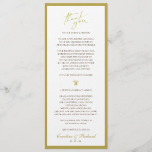 Thank you Card . English and Spanish 