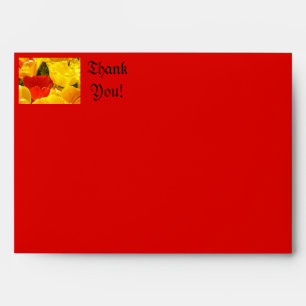 Thank You! Card Envelopes Red Yellow Tulips