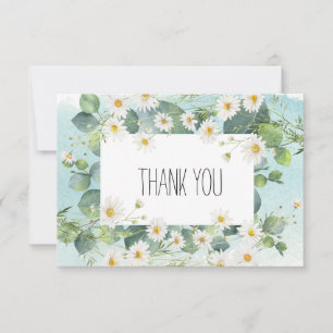 Thank you card eucalyptus daisy botanical theme