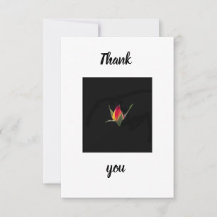 Thank you card featuring rose bud