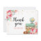 Thank you card Flowers Miss to Mrs Travel Pink