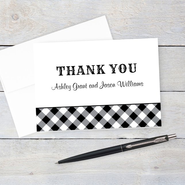 Thank You Card Folded | Black Gingham BBQ (Creator Uploaded)