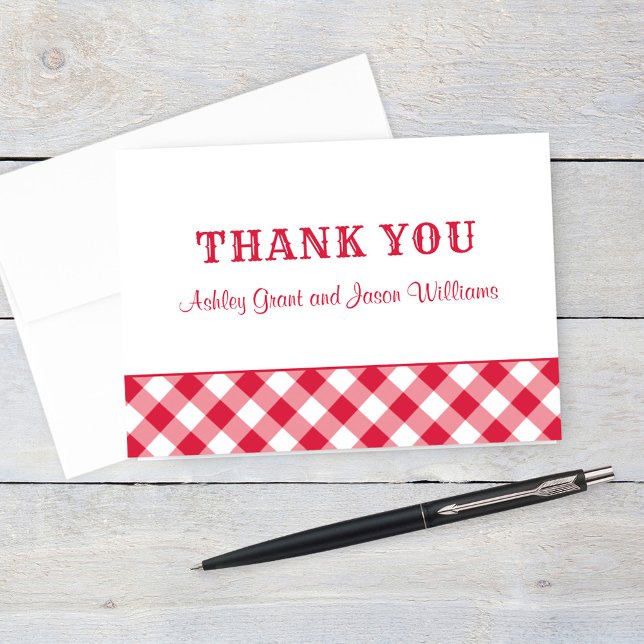 Thank You Card Folded | Red Gingham BBQ (Creator Uploaded)
