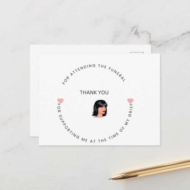 Thank you card for attending the funeral  (Front/Back In Situ)
