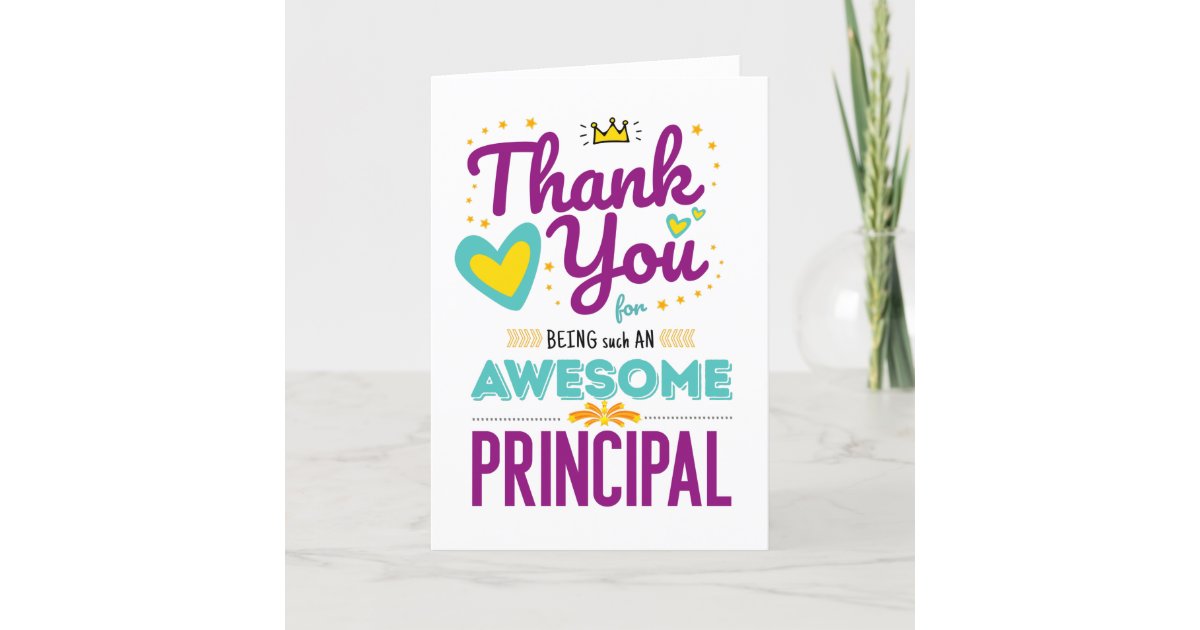 Thank You Card for Awesome Principal | Zazzle