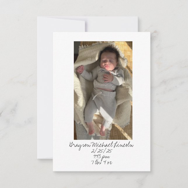 THANK YOU CARD FOR BABY GIFT (Front)