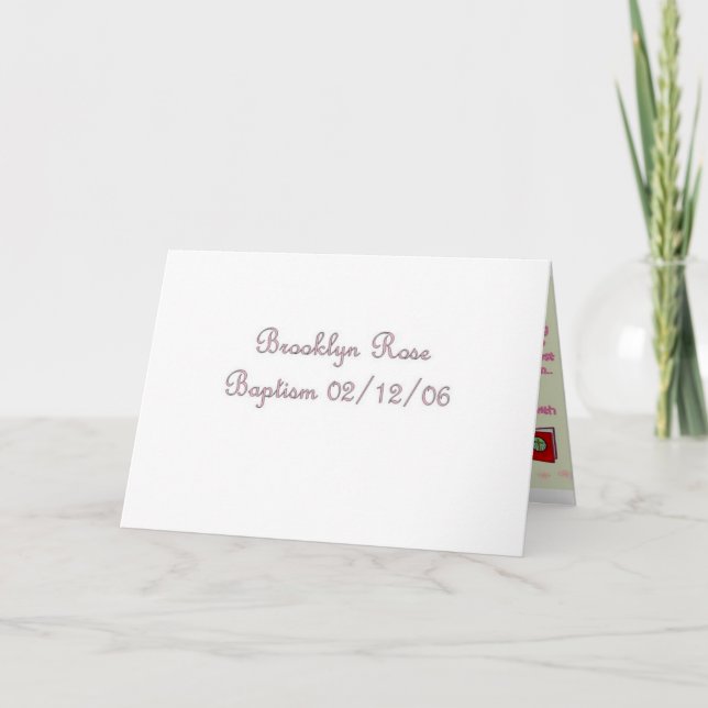 Thank you card for Baptism presents (Front)