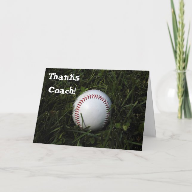 Thank You Card For Baseball Coach (Front)