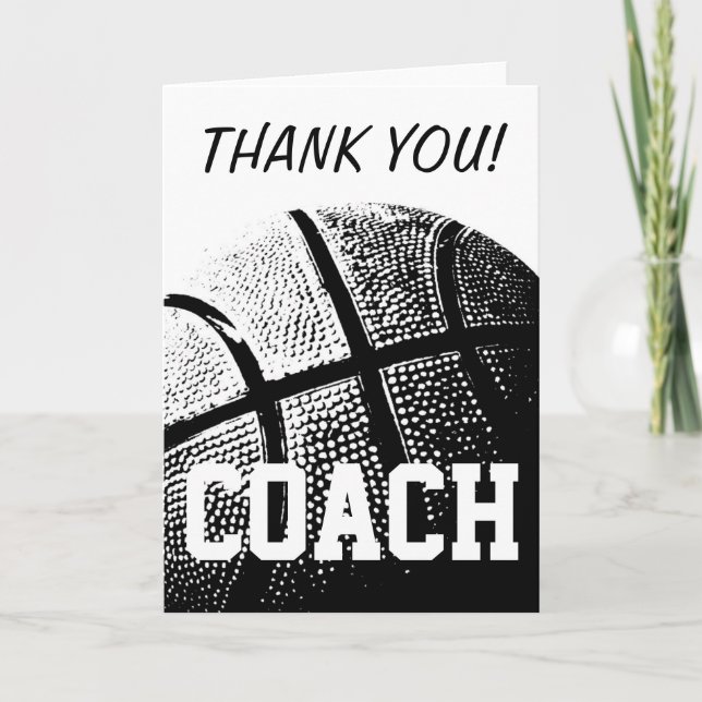 Thank you card for basketball coach (Front)