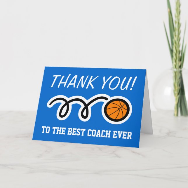 Thank you card for basketball coach | Customisable (Front)
