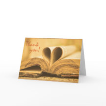 Thank You Card for Book Lovers Blank Inside
