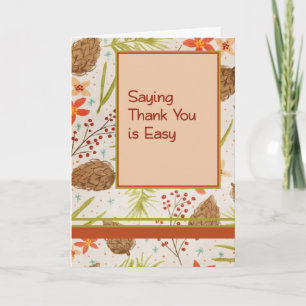 Thank You Card for Co-Worker, Pine Cones & Berries