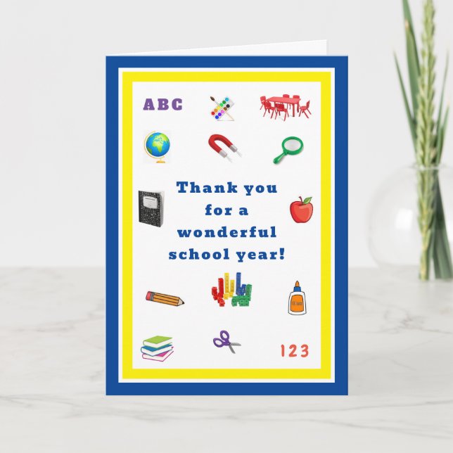 Thank you card for elementary school teacher (Front)