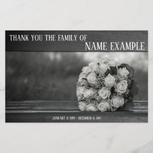 Thank You Card for Funeral and Bereavement