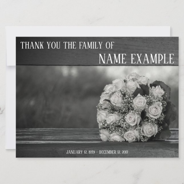 Thank You Card for Funeral and Bereavement (Front)