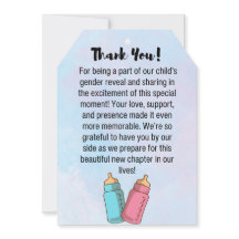 Thank You Card for Gender Reveal