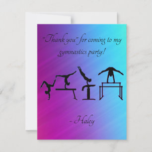 Thank you card for Gymnastics Birthday Party