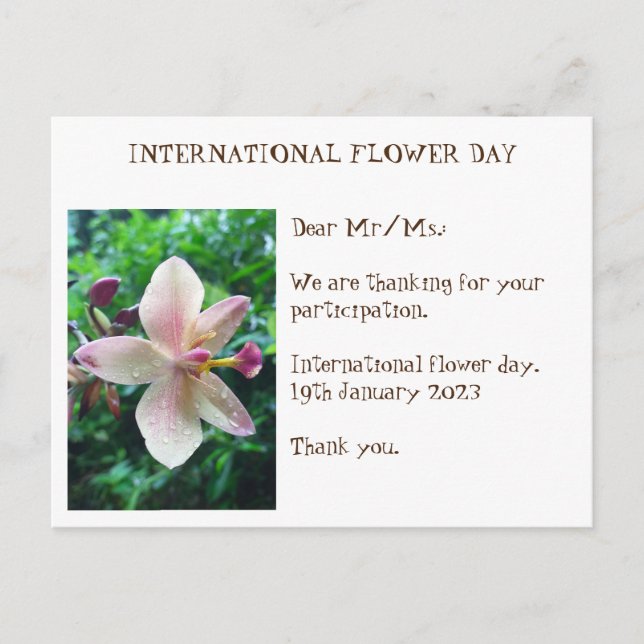 THANK YOU CARD for international flower day (Front)