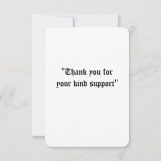 Thank you card for kind support
