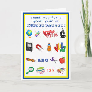 Thank You card for Kindergarten Teacher