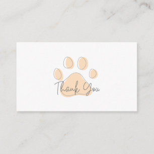 Thank You Card for Pet Business, Dog Sitting,