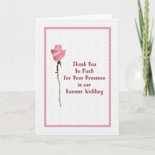 Thank You Card for Presence in Summer Wedding