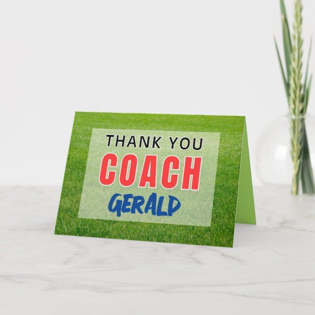 Thank You Card for Sports Coach (Front)