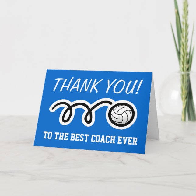 Thank you card for volleyball coach | Customisable (Front)