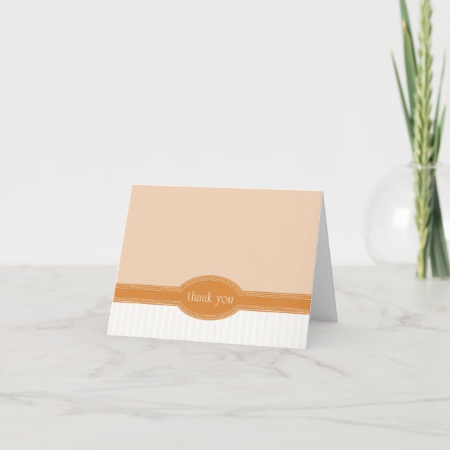 Thank You Card for Wedding or Shower, Orange (Front)