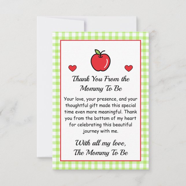 Thank You Card from Mummy To Be – Baby Shower  (Front)