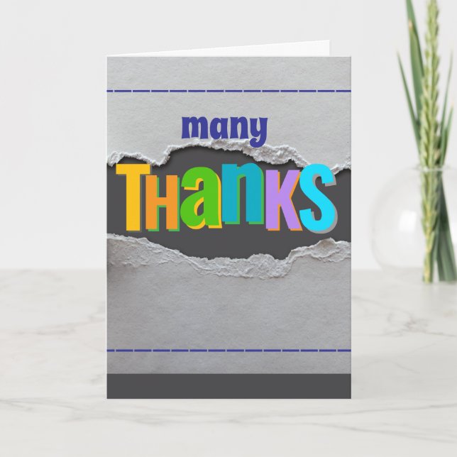 Thank You Card Fun And Colourful custom  (Front)