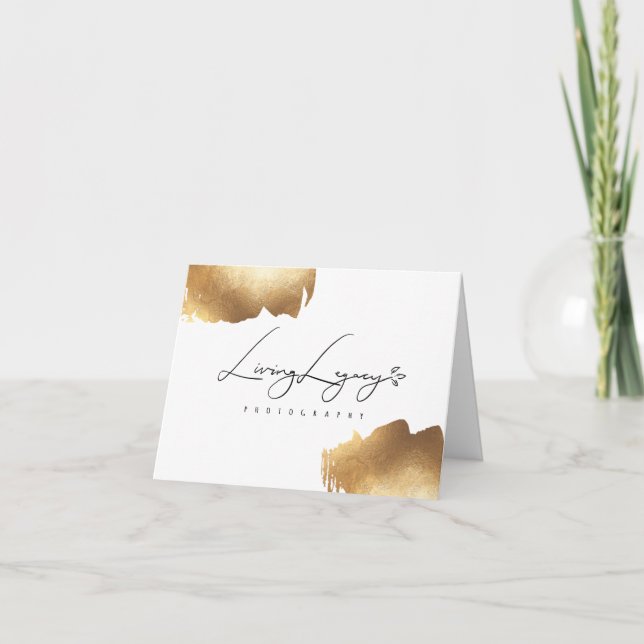 THANK YOU CARD | Gold Brush Minamilist (Front)