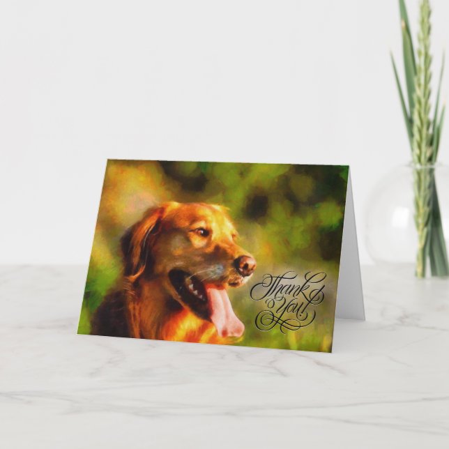 Thank You Card - Golden Retriever Dog Canine (Front)