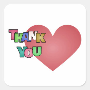 Thank You Card Gratitude Appreciation Square Sticker