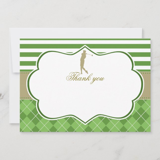 Thank you card green gold golf (Front)