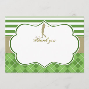 Thank you card green gold golf