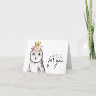 Thank you card, Greeting card,Owl Stationary Note Card