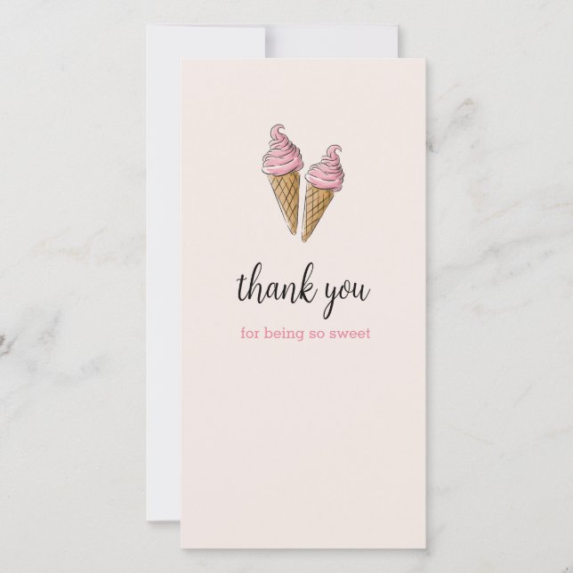 Thank You Card - Ice Cream Party (Front)