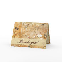 Thank you card in cream and brown