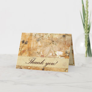 Thank you card in cream and brown