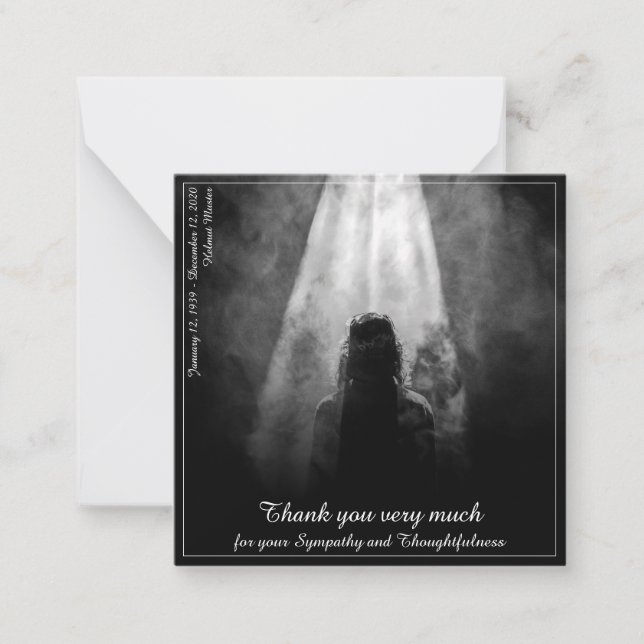 Thank You Card Into the light - goodbye my dear (Front)