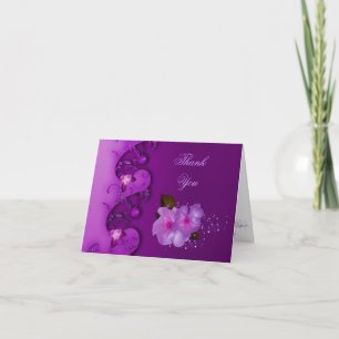Thank You Card Lilac Purple Flowers