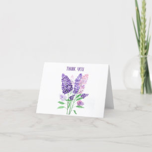 Thank you Card Lilacs floral purple spring
