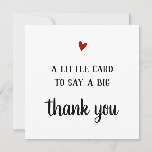 Thank you card. Little card to say thank you. (Front)