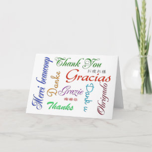 Thank you card many languages customisable